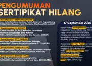 Umumkan Sertipikat Hilang Kantor Pertanahan Luwu Utara Wujud Keterbukaan dan Kepastian Hukum,Berikut Daftar nya