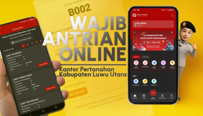 Kantor Pertanahan Luwu Utara Terapkan Antrian Online Melalui Aplikasi Sentuh Tanahku
