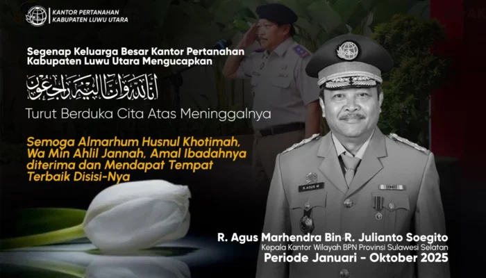 Keluarga Besar Kantor Pertanahan Kabupaten Luwu Utara Berduka Atas Wafatnya Dosen Lektor STPN , R. Agus Marhendra