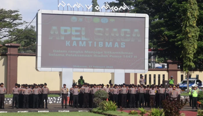 Polda Sulsel Gelar Apel Siaga Kamtibmas Ramadhan 1447 H, Perkuat Pengamanan dan Stabilitas Harga Bahan Pokok
