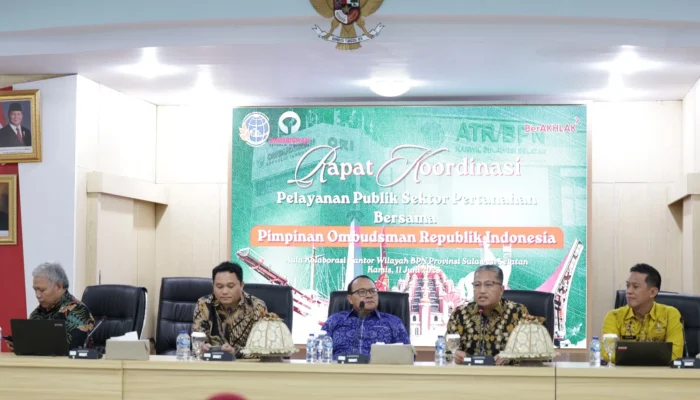 KANTOR WILAYAH BPN SULSEL GELAR RAKOR PELAYANAN PUBLIK BERSAMA OMBUDSMAN RI