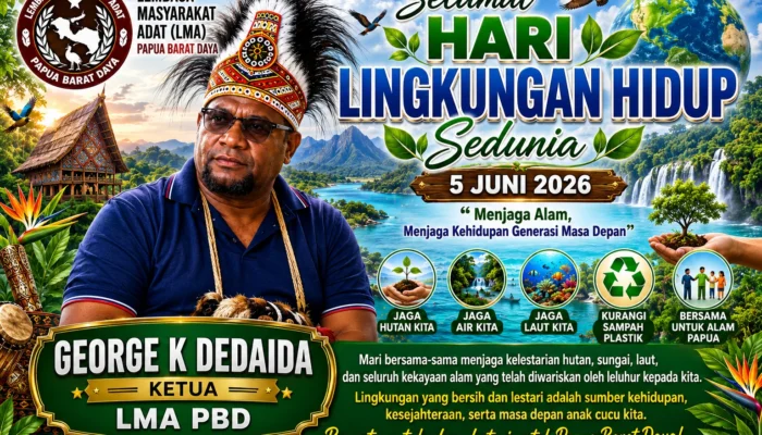 GEORGE K DEDAIDA AJAK MASYARAKAT JAGA LINGKUNGAN DALAM PERINGATAN HARI LINGKUNGAN HIDUP SEDUNIA 5 JUNI 2026