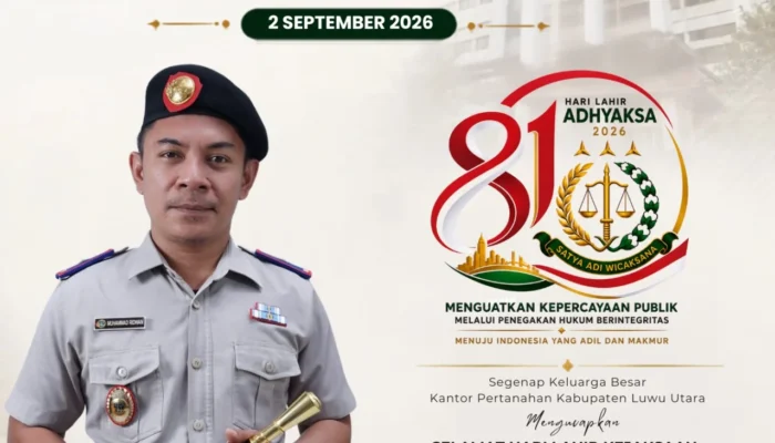 – Kantor Pertanahan Luwu Utara Mengucapkan Selamat Hari Lahir Kejaksaan RI ke-81
